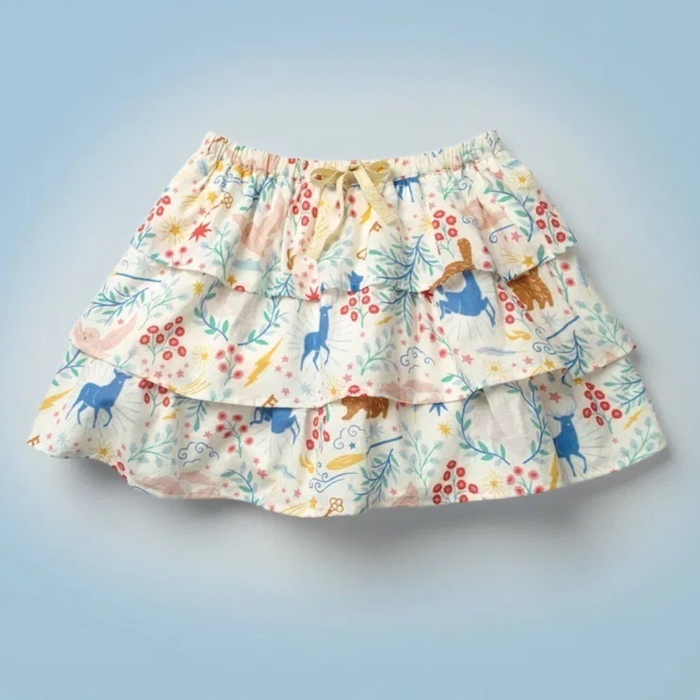 New Mini Boden x Harry Potter Patronus Tiered Ruffle Skirt Girls Sz 4-5Y